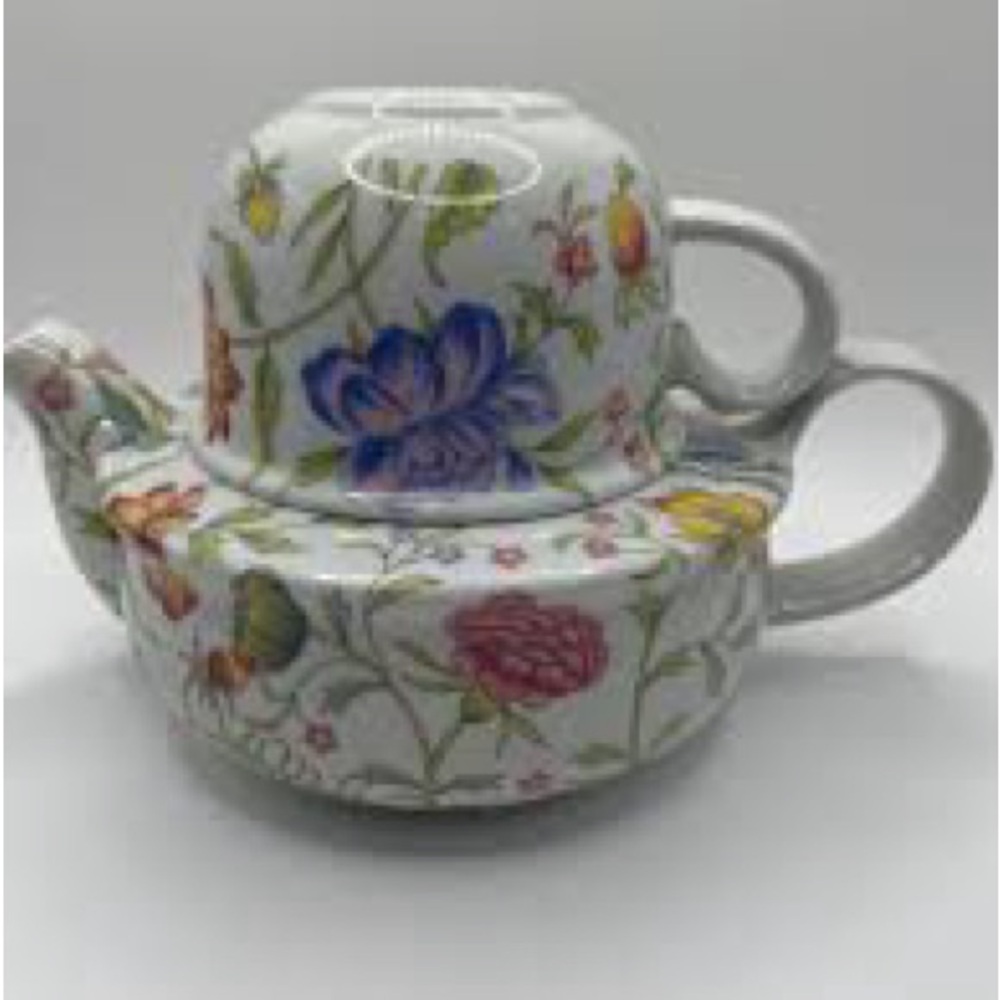 Toscany Avignon Fine China multi Floral Teapot and Cup Set